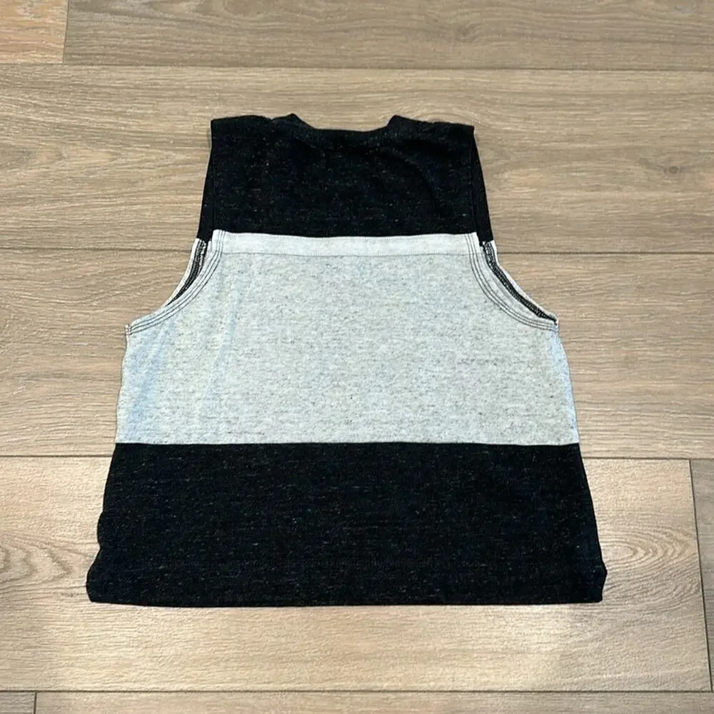 NIKE Gray Charcoal White‎ Sportswear Varsity Cropped Colorblock Tank Top Size XS